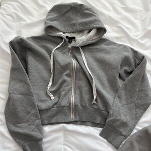 Cropped Forever 21 Zip Up Hoodie